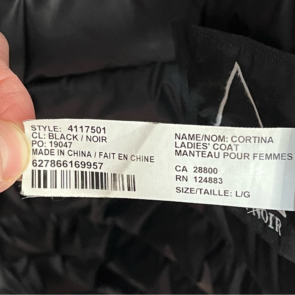 Atelier Noir by Rudsak Cortina Black Duck Down Quilted Coat Lamb Leather Trim L - Picture 10 of 16